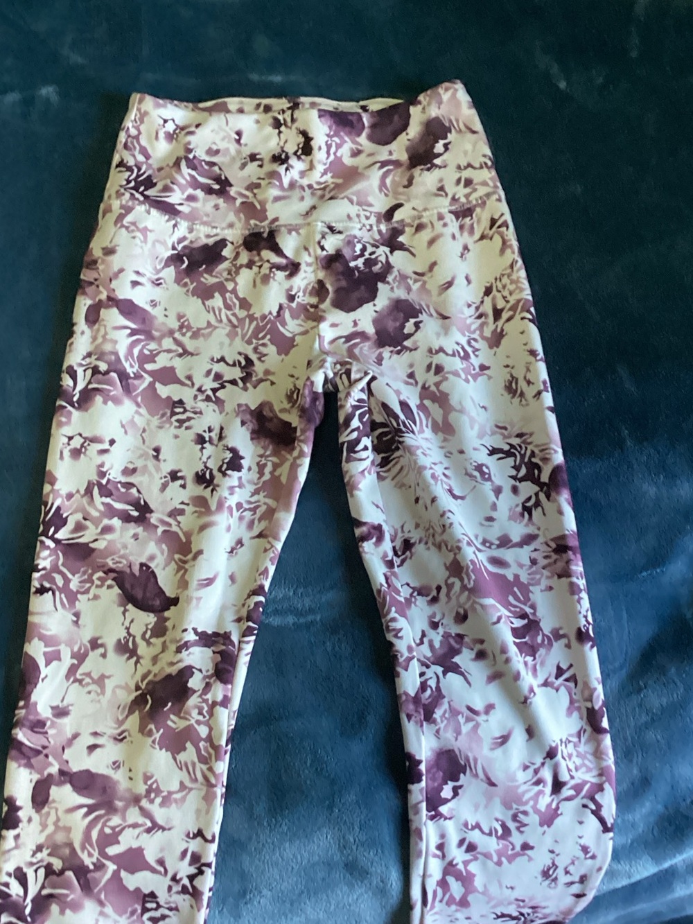 Balance Collection Mauve Floral Print Leggings - Cream Base
